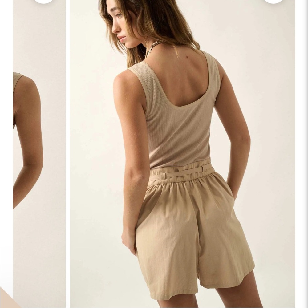 Promesa romper size medium About Time Snap-Front Belted Tank Romper metal gray - Picture 13 of 13